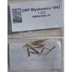 ORP “Blyskawica” (1942 m) – eskadrinis minininkas - tekinti metaliniai artilerijos vamzdžiai