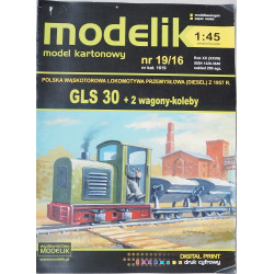 GLS-30 + 2 savivarčiai vagonai – pramoninis dyzelinis lokomotyvas ir vagonai