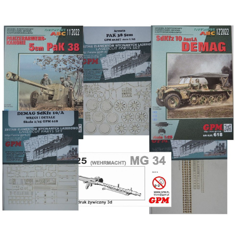 „PAK 38“ + Sd. Kfz. 10 Ausf A. „Demag“ + acessoaress - the German anti-tank gun and light artillery tractor - a kit No.2.