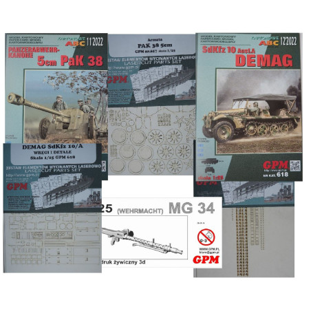 „PAK 38“ + Sd. Kfz. 10 Ausf A. „Demag“ + acessoaress - the German anti-tank gun and light artillery tractor - a kit No.2.