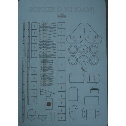 Fokker D.VII (OAW) - the German fighter - a laser-cut details