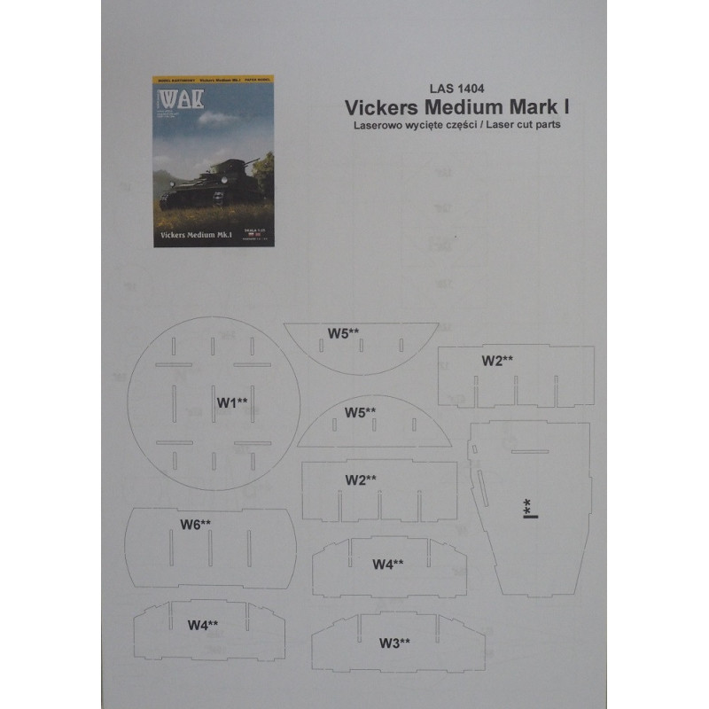 Vickers "Medium" Mk.I - Didžiosios Britanijos vidutinis tankas - lazeriu pjautos detalės Vickers "Medium" Mk.I - Didžiosios Britanijos vidutinis tankas - lazeriu pjautos detalės