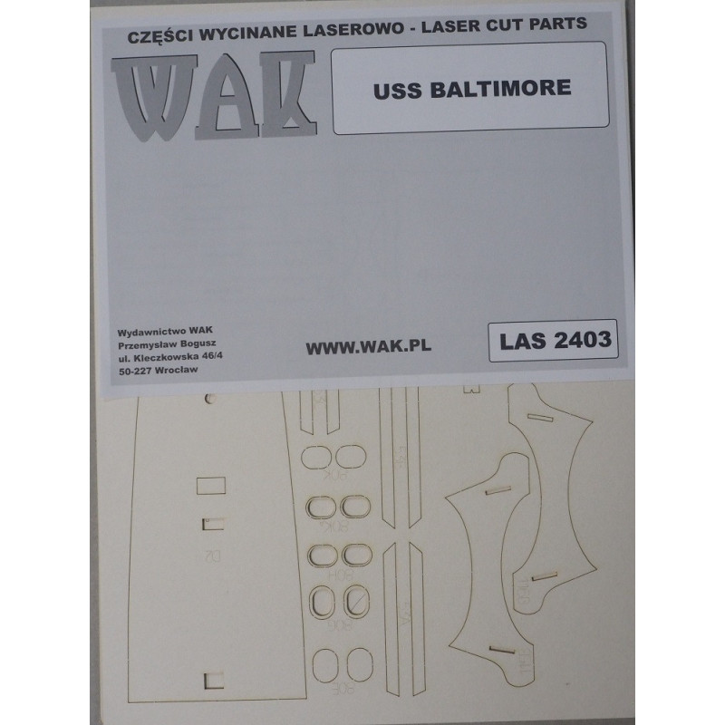 USS "Baltimore" (C-3) - US armored cruiser - a laser-cut details