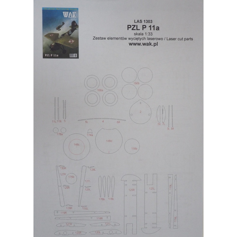 PZL P. 11a - the Polish fighter - a laser cut parts