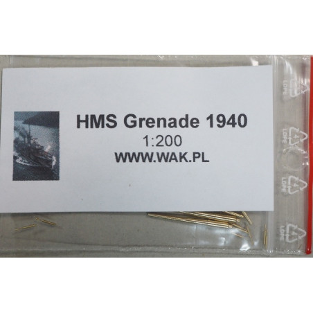 HMS "Grenade" - Didžiosios Britanijos eskadrinis minininkas - tekinti metaliniai artilerijos vamzdžiai