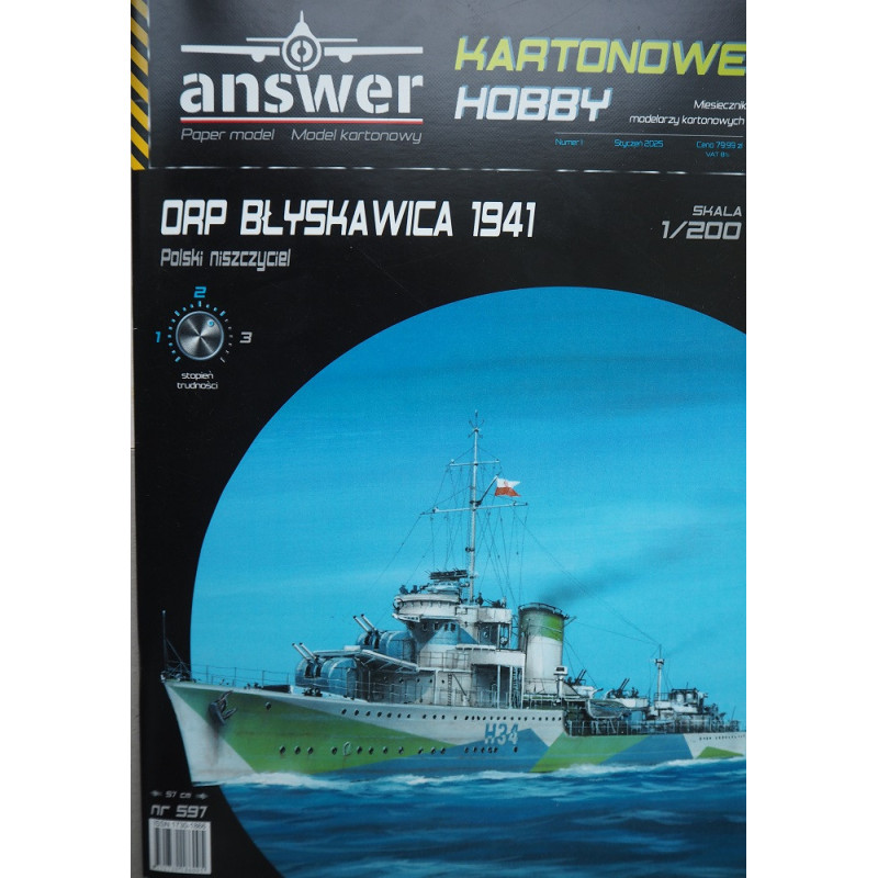 ORP „Blyskawica“ – Lenkijos eskadrinis minininkas (1941 metų išvaizda)