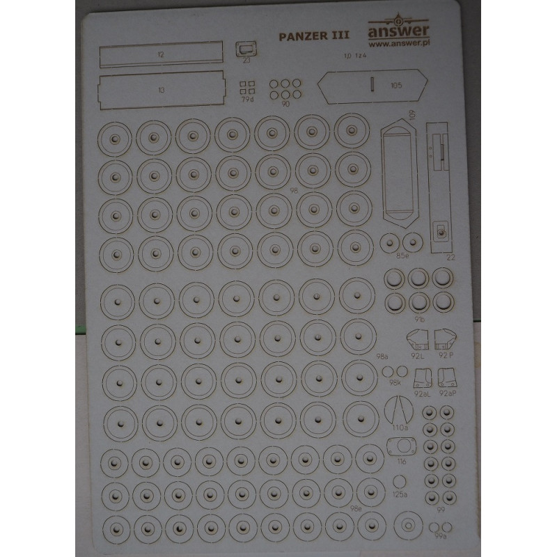 Pz. Kpfw. III. Ausf.G - German medium tank - a laser cut parts