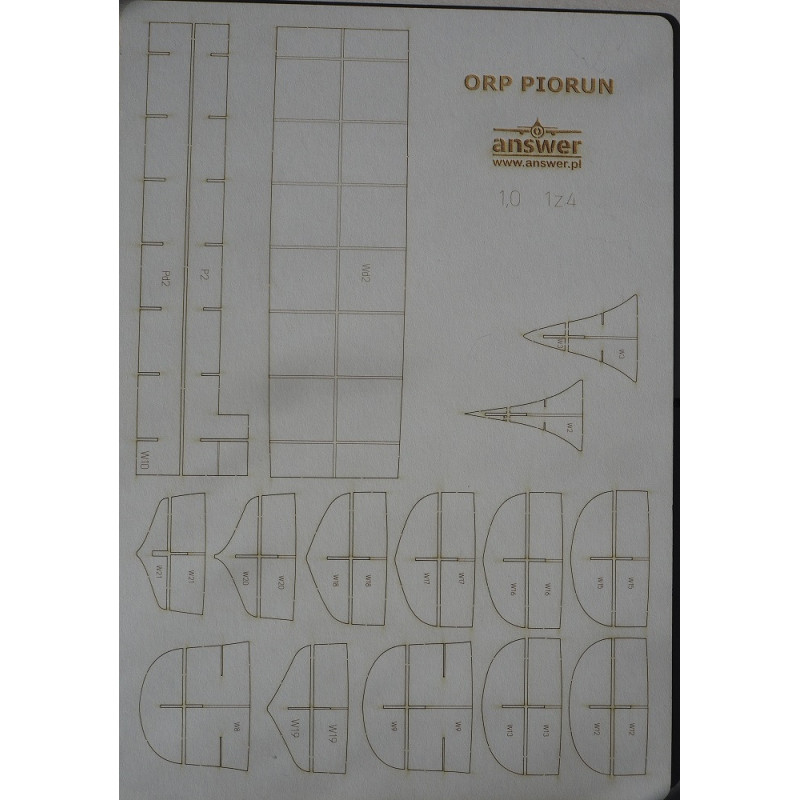 ORP "Piorun" - the Polish destroyer (1943 appearance) - a laser cut parts