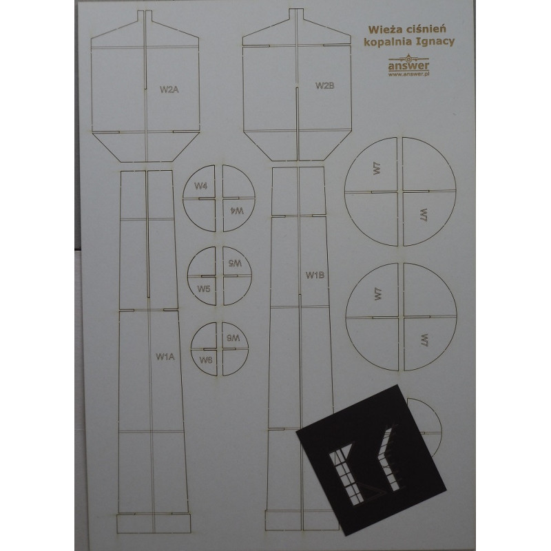 "Kosciuszko" Mine Water Supply Tower - Observation Deck - a laser cut parts