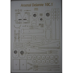 Arsenal Delanne 10c.1 - the French experimental fighter - a laser cut parts