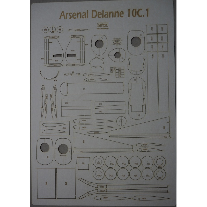 Arsenal Delanne 10c.1 - Prancūzijos eksperimentinis naikintuvas - lazeriu pjautos detalės