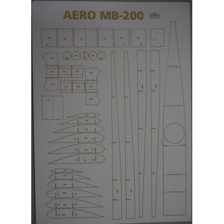 Аero MB-200 — чехословацкий бомбардировщик - вырезанные лазером детали