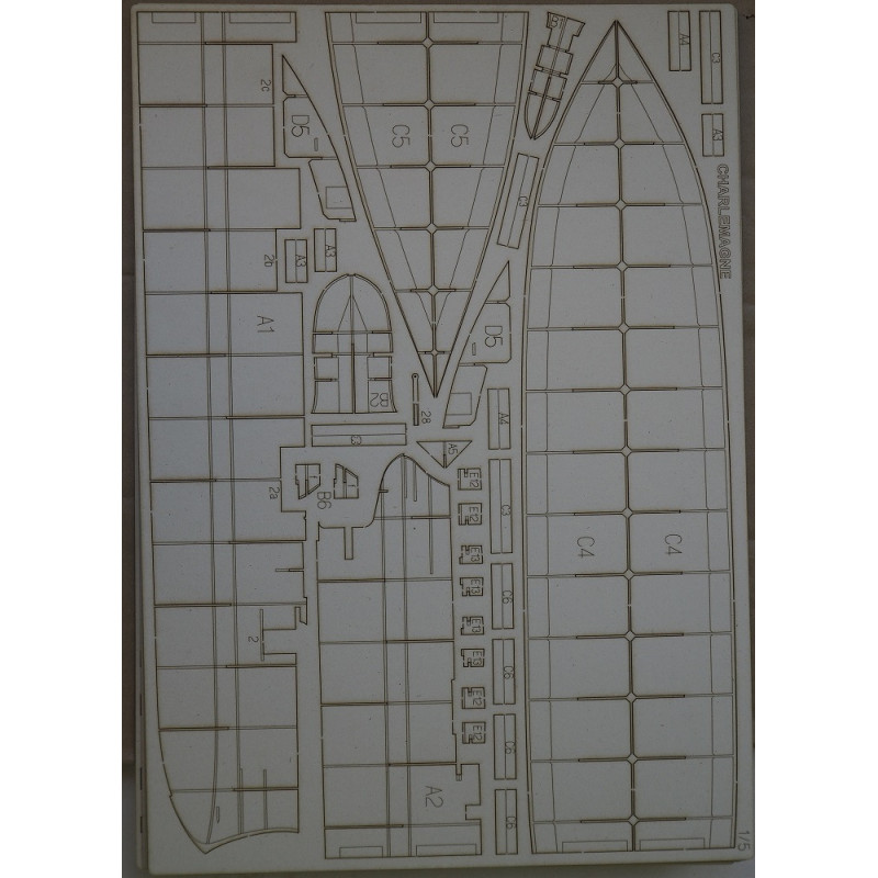 „Charlemagne“ – the French escadre battleship - lasser cut details