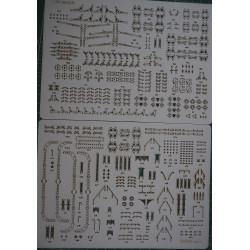 "Tsesarievich" - the escadre battleship of Tsarist Russia - a laser-cut deck equipment details
