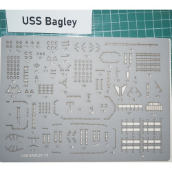 USS "Bagley" (DD-386) - JAV Eskadrinių minininkų lyderis - lazeriu pjautos įrangos detalės