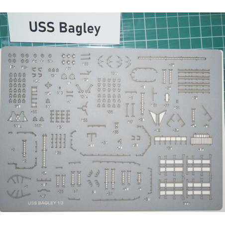 USS "Bagley" (DD-386) - JAV Eskadrinių minininkų lyderis - lazeriu pjautos įrangos detalės