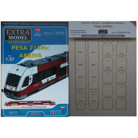 „PESA 218Mc“ "ARRIVA" (Sa 133-024) – Lenkijos bėginis autobusas ("Kujavo - Pomorų geležinkeliai") - rinkinys