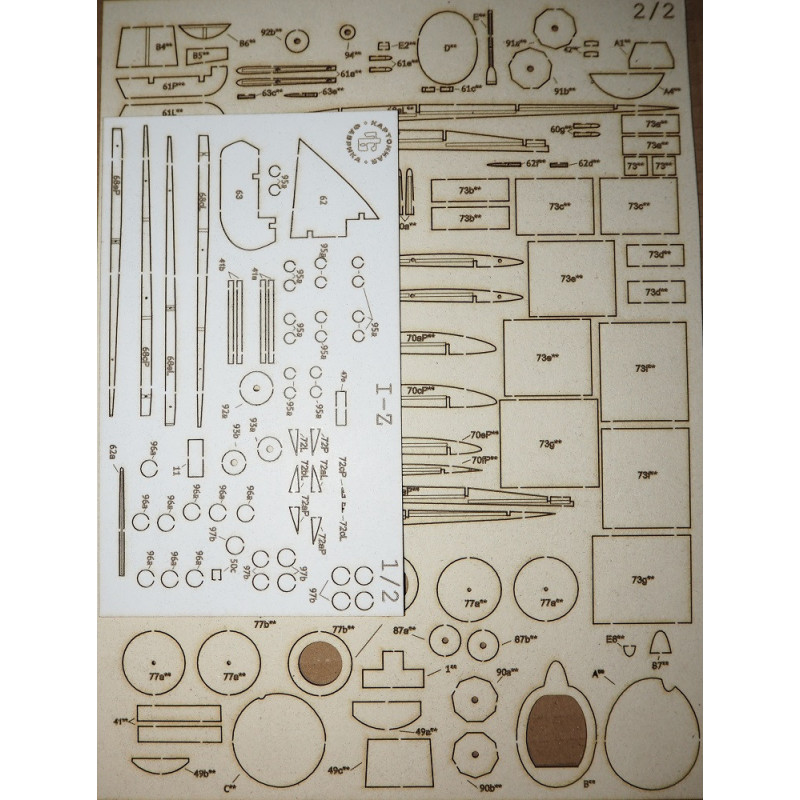 Григорович И-З - пушечный истребитель СССР - вырезанные лазером детали