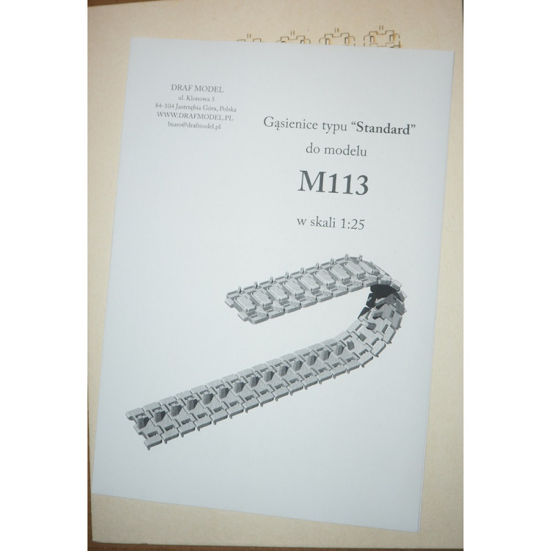 «M113-A1» — американский бронированный транспортер - вырезанные лазером и гравированные детали гусениц