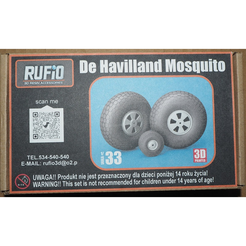De Havilland „Mosquito“ NF Mk.II – britų naktinis naikintuvas – 3D - plastmasiniai ratai