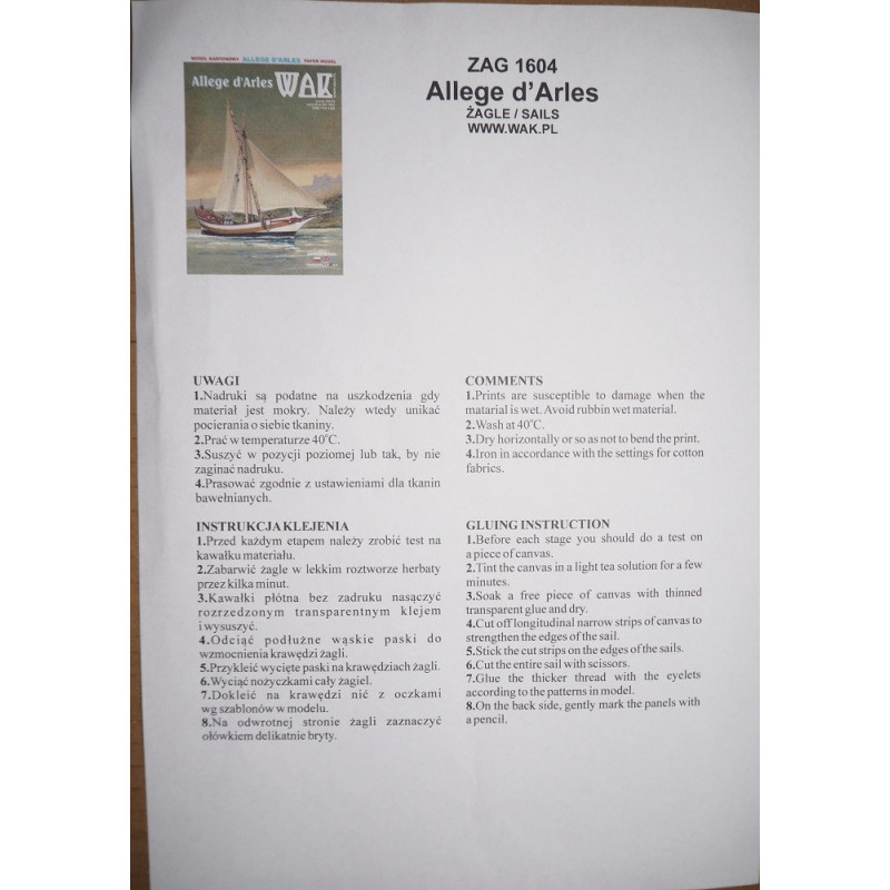 Allege d‘Arles – the French cargo ship –– a canvas sails