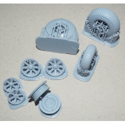 Lockheed P-38J "Lightning" - the American long range fighter  – 3D - plastic wheels