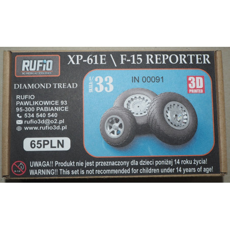 Northrop  XP-61E/ F-15 „Reporter“  – the US night fighter – 3D - plastic wheels