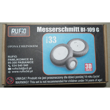 Messerschmitt Bf-109EG  – the German fighter – 3D - plastic wheels
