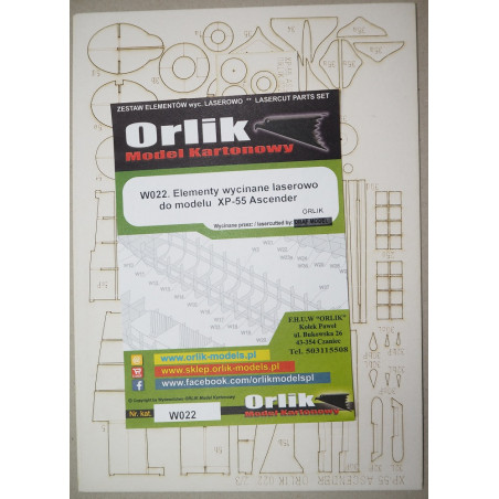 Curtiss Wright XP-55 „Ascender“ – the American experimental fighter – a laser cut parts