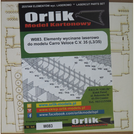 Carro Veloce C.V. 35 (L3/35) – итальянская лёгкая танкетка - детали, вырезанные лазером