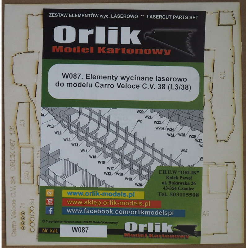 Carro Veloce C.V. 38 (L3/38) – Italian light tankette – a laser cut parts