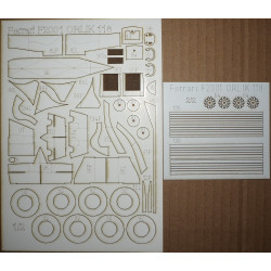 Ferrari F2001 – the Italian racing car – a laser cut parts and treads details