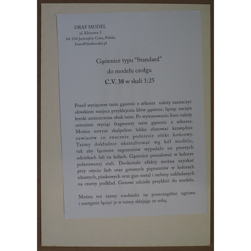 „Carro Veloce C.V. 38 (L3/38)– Italijos lengvoji tanketė - lazeriu pjauti vikšrai – juostos