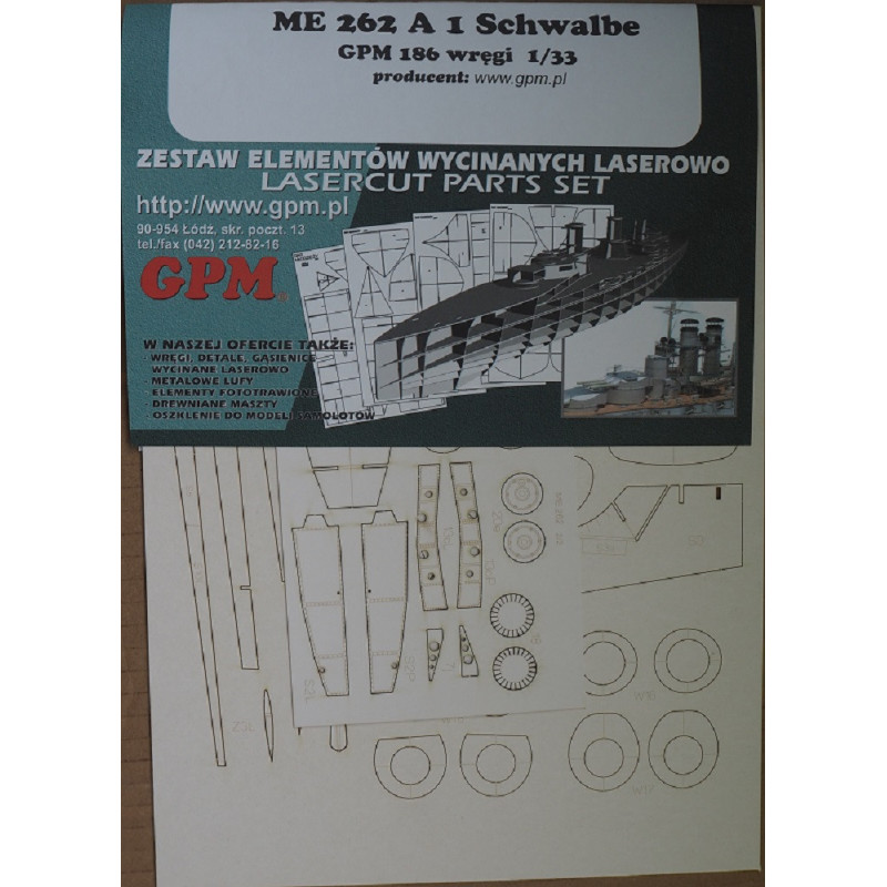 Messerschmitt Me-262A-1 "Schwalbe" - the German jet fighter – a laser cut parts