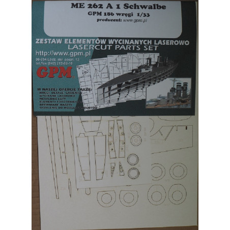 Messerschmitt Me-262A-1 "Schwalbe" - the German jet fighter – a laser cut parts