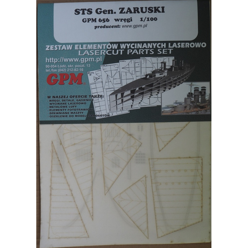 STS «General Zaruski» — польская яхта — детали, вырезанные лазером, и паруса из ткани