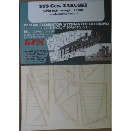 STS «General Zaruski» — польская яхта — детали, вырезанные лазером, и паруса из ткани