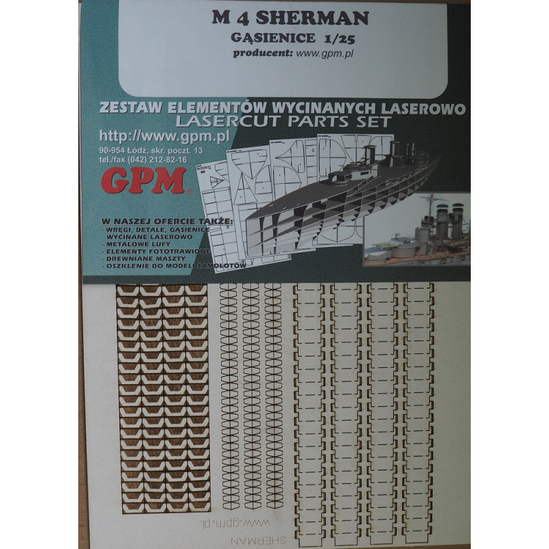 M4A3 "Sherman" – the US medium tank – a laser cut track - strips