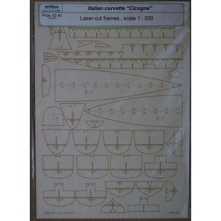 "Cicogna" – the Italian "Gabbiano" class corvette – a laser-cut parts
