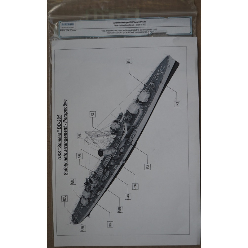 USS “Somers” DD-381 – the American “Somers”-class destroyer – the set of photo-etched parts