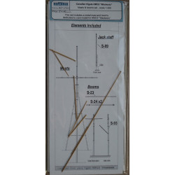 HMCS „Waskesiu“ – Kanados „Riwer“ klasės fregata – tekintos metalinės stiebų ir kranų detalės