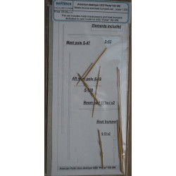 USS „Porter“ DD–356 – JAV „Porter“ klasės eskadrinis minininkas – tekintos metalinės stiebų ir kranų detalės