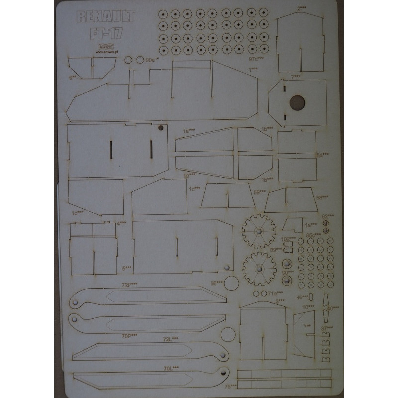 Renault FT-17 – the French light tank – a laser cut frame parts