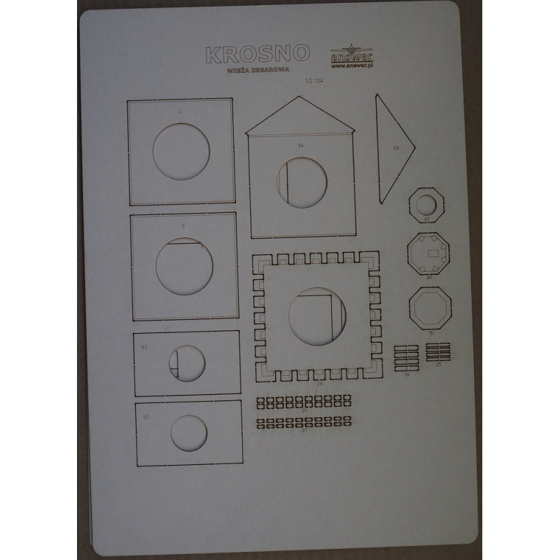Clock Tower in Krosno (Poland) – a laser-cut frame parts