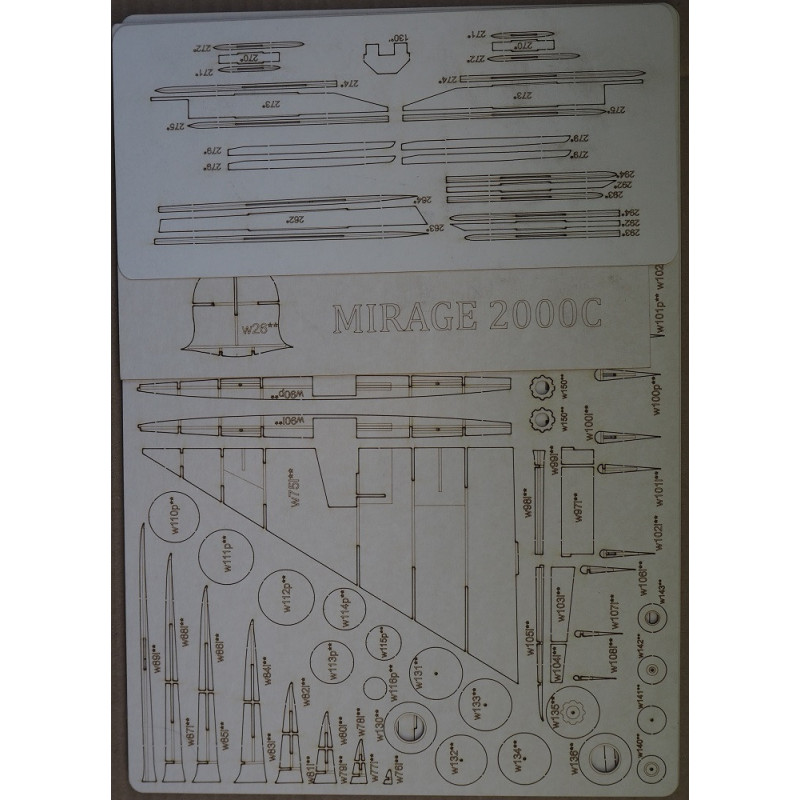 „Mirage 2000C“ – „Sirenes Et Cigognes“ – Prancūzijos naikintuvas – lazeriu pjautos karkaso detalės
