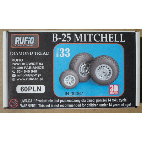 North American B-25 „Mitchell“ – JAV bombonešis – 3D - plastmasiniai ratai