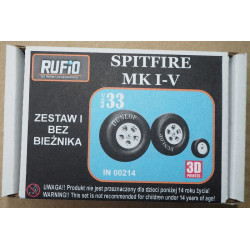 Vickers Supermarine „Spitfire“ Mk. I – V – the British fighter - 3D - plastic wheels (smooth tire)