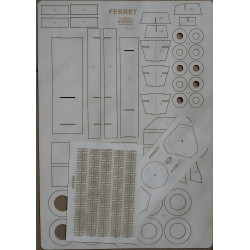 Daimler "Ferret" Mk. II - the British armored car – a laser cut frame and tread details