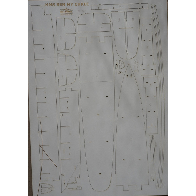 HMS “Ben-My-Chree” – the British aircraft carrier – seaplane transport – a laser cut frame parts