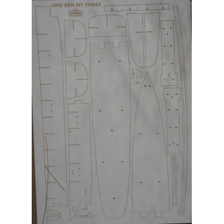 HMS “Ben-My-Chree” – the British aircraft carrier – seaplane transport – a laser cut frame parts